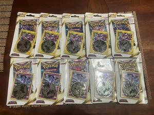 Lot of 10 Pokémon Astral Radiance Blister Packs Oricorio Toxtel Promo Holo Coin - Picture 1 of 3