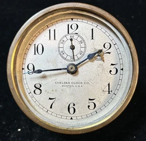 Antique Brass Chelsea Clock Co. Mounted Maritime Ship Clock Untested 4 inch - Picture 1 of 8