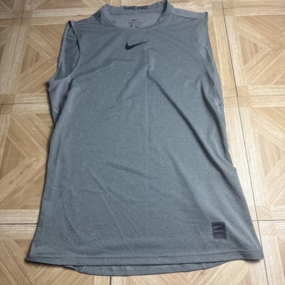 Nike Pro Men's M Training Running Tank Top Size Gray 838087-091 Athletic Fit - Image 1 of 4