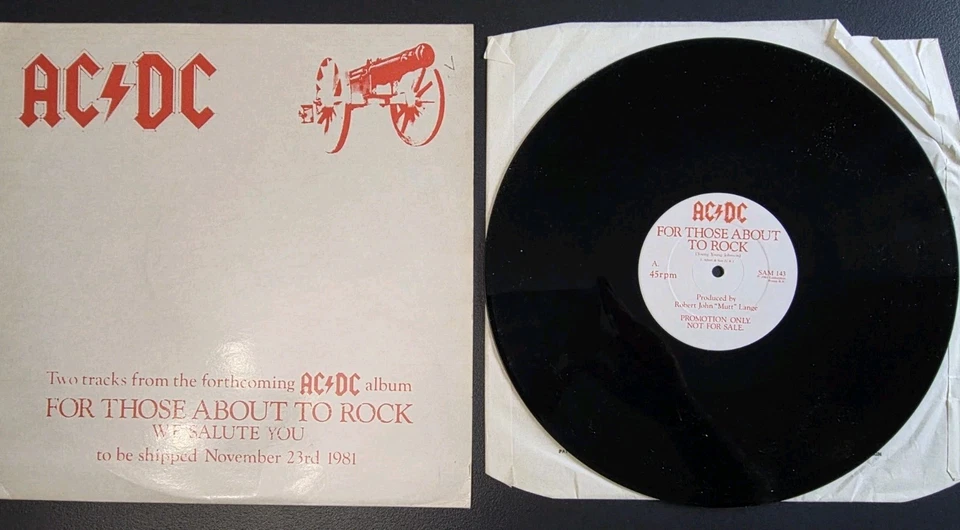 AC/DC 🇬🇧 For Those About to rock 12" Vinyl Promo UK SAM143 Atlantic COD - Image 1 of 4