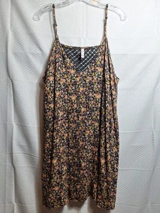 XHILARATION Ditsy Floral Babydoll Mini Dress Sz XXL Hippie Boho Dark Romance Y2K - Picture 1 of 7