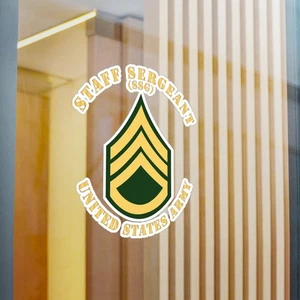 Kiss-Cut Vinyl Decals - Army - Staff Sergeant - SSG - Flat X 300 - Picture 1 of 2