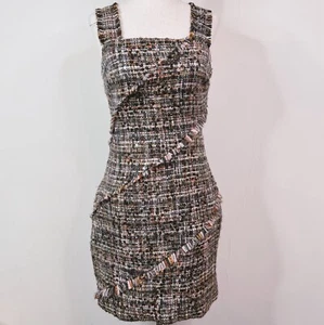 Ramy Brook Tweed Mini Dress Indra Sequin Academia Size 2 Square Neckline - Picture 1 of 19