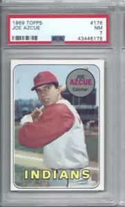 1969 Topps Baseball Card #176 Joe Azcue Cleveland Indians classificato PSA 7 - Foto 1 di 2