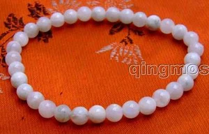 SALE Small 6mm Round white Natural High Quality Moonstone 7.5" bracelet-bra266 - Picture 1 of 10