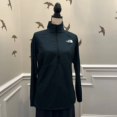 Pullover cortavientos North Face Summit para mujer punto media cremallera verde S grande Foto 1 de 4