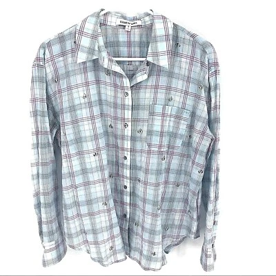 Camisa Elizabeth And James Adornada Carine Abotonada Mujer Talla S Top A Cuadros Foto 1 de 4