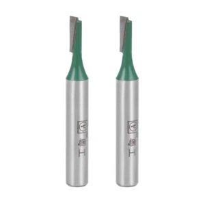Herramienta de corte de carburo 2 flautas rectas broca de router 1/4 vástago de 1/8" 2 piezas - Imagen 1 de 3