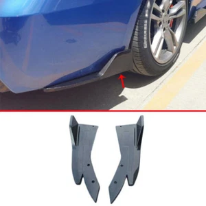 Carbon Fiber Style Rear Bumper Side Spoiler Cover 2pc For Cadillac CT6 2016-2020 - Picture 1 of 7