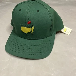 1990s Vintage Masters Hat Leather Strapback Augusta National Golf Club NEW w Tag - Picture 1 of 9