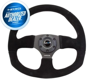 NEW NRG Race Style Steering Wheel Black Suede with Black Stitch 320mm RST-009S - Picture 1 of 2