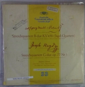 DGG TULIP MOZART HAYDN STRING QUARTET KV458 GDUR OP77 NR1 LPM 18368 VG+ - Picture 1 of 5