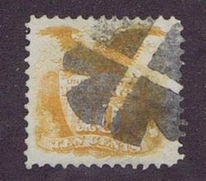 US 116 1869 10c Pictorial Shield and Eagle fancy crossroads cancel PF cert - Picture 1 of 2