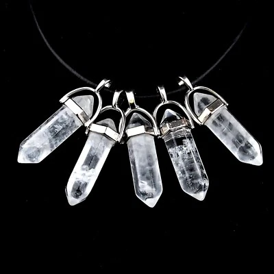 Bergkristall Spitzen Anhänger 40 mm Doppelender Edelstein + Öse A - Qualität p - Bild 1 von 3