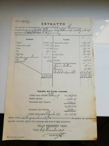DOC.ESTRATTO DEL RESOCONTO DEL L'AMMINISTRAZIONE STABILE VIA CAVANA TRIESTE1919 - Picture 1 of 4