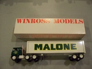 MALONE CARGO LINES 1985 TRACTOR TRAILER DIECAST WINROSS TRUCK - Bild 1 von 1