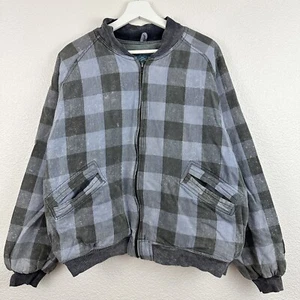 Vintage 80’s 90’s Quicksilver Zip Plaid Thick Puff Jacket Sz Medium Surf Skate - Picture 1 of 4