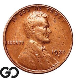 1924-D Lincoln Cent Wheat Penny, Choice XF Better Date