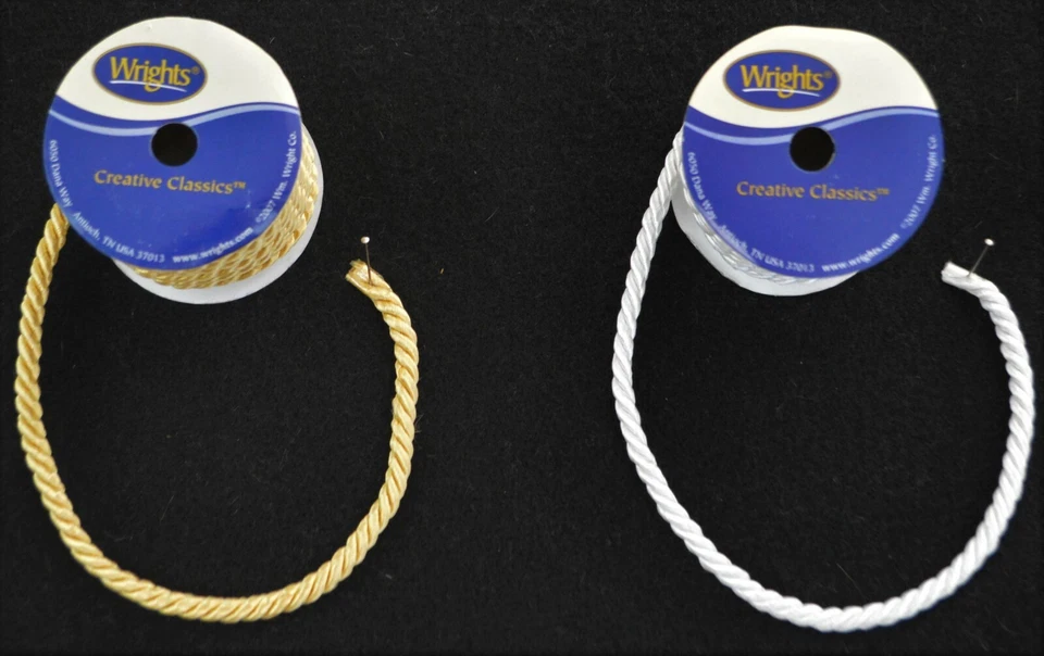 Cordón trenzado Wrights - 3/16" de ancho x 3 yardas - ¡2 colores brillantes para elegir!! Foto 1 de 1
