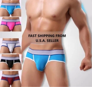 Sexy Hombres Malla Ver A Través Abierto Butt Jockstrap Ropa Interior Transpirable Bikini Calzoncillo - Imagen 1 de 29