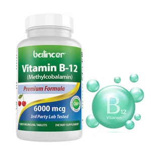 Vitamin B-12 (Methylcobalamin) 6000 Mcg Supports Healthy Brain and Nerve Functio - Picture 1 of 10