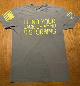 Grunt Style I Find Your Lack Of Ammo Disturbing Yellow Text/Heather Green Med - Picture 1 of 7