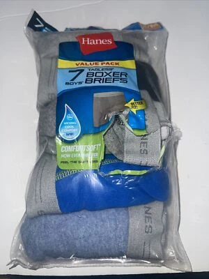 Cuecas boxer Hanes masculinas sem etiqueta pacote com 7 médias (10-12) ComfortSoft - Imagem 1 de 4