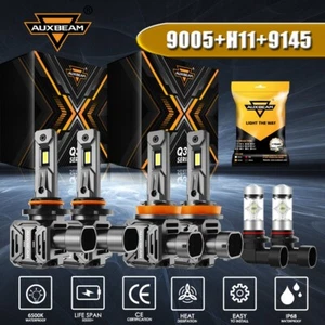 6x AUXBEAM 9005+H11+9145 LED Headlight Fog Bulb Kits For Toyota Tundra 2007-2013 - Picture 1 of 12