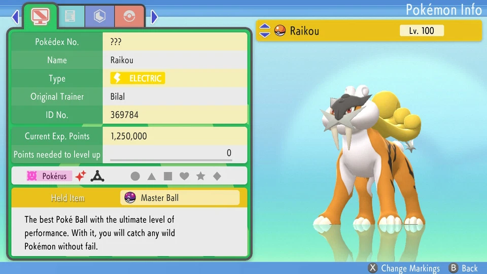 Ultra Shiny 6IV Raikou HA Pokemon Brilliant Diamond Shining Pearl Fast Trade