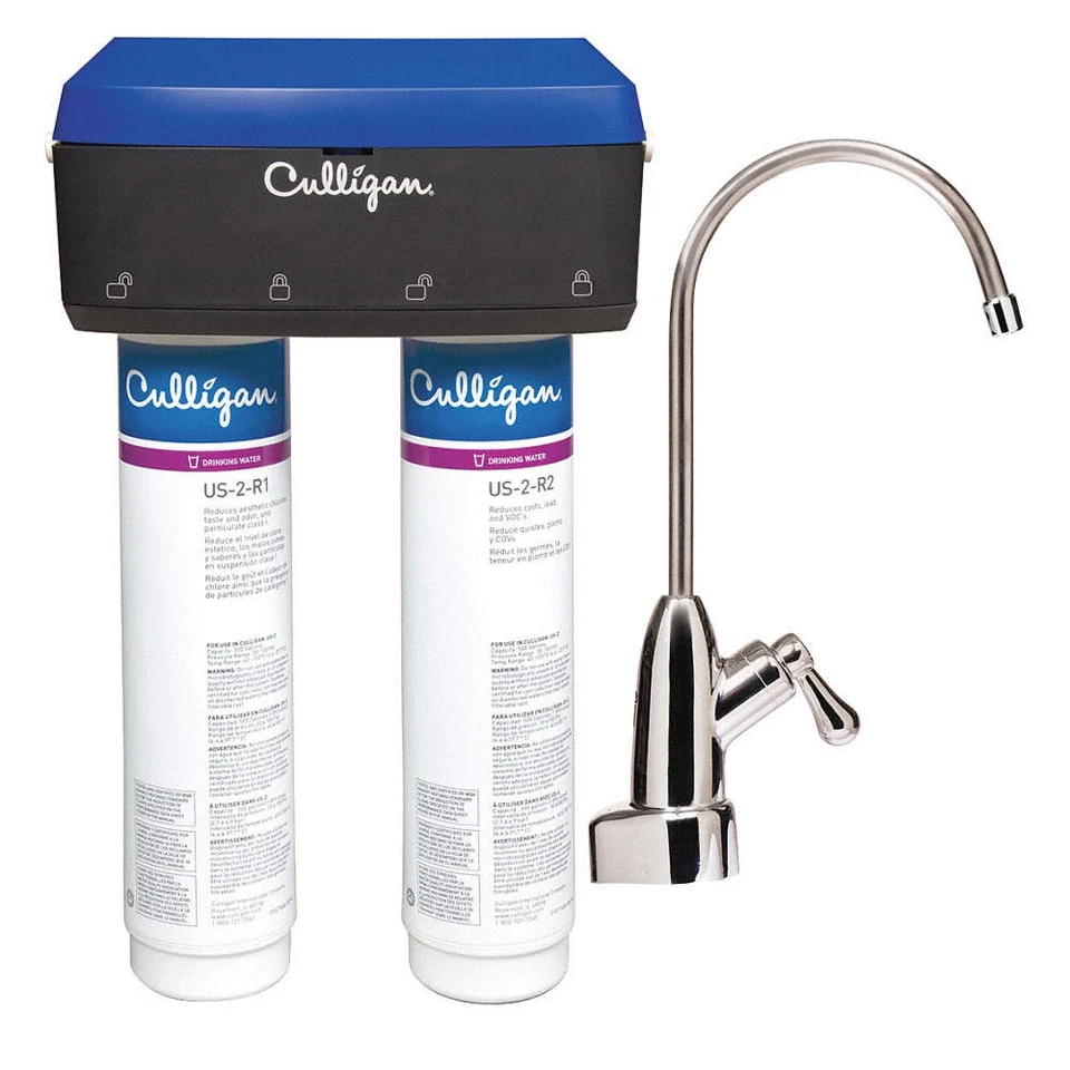 CULLIGAN US-2 Water Filter System,12 7/8"H,10 3/8" Dia 53CF15 - Image 1 of 1