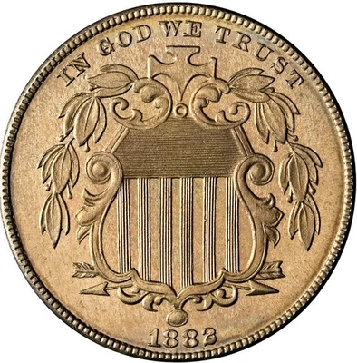 1882 High Grade PROOF Shield Nickel -5C- PR 66+ NGC - Very Nice! - Image 1 of 4