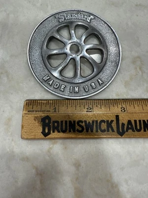 Placa de cubierta de desbordamiento de bañera con patas antiguas de colección de 1920 con perno níquel cromo latón Foto 1 de 4