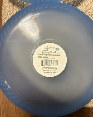 (Paquete de 4) Mainstays - Tazón de cena de plástico reciclado ecológico azul, 43 onzas Foto 1 de 4