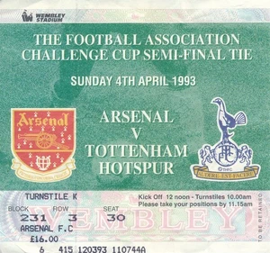 ENTRADA: SEMIFINAL COPA FA 1993 Tottenham v Arsenal - Imagen 1 de 1