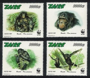SALE Zaire WWF Bonobo Monkey 4v 1997 MNH MI#1339-1342 Sc#1466 a-d - Picture 1 of 1