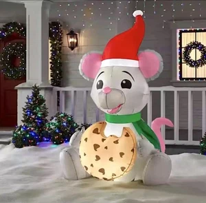 Home Accents Holiday Animated Santa Mouse Essen Cookie 6,5 'LED **NEU** - Bild 1 von 5