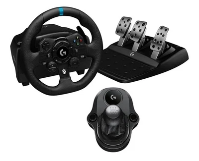 Logitech G923 Driving Force Racing Wheel e pedais, Force Feedback + Logitech G - Imagem 1 de 4