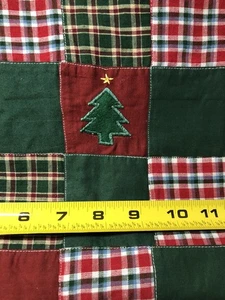 Patchwork Christmas Fabric Burgundy/Hunter Green/Plaid 45”x 1.5 Yards 2 1/2” sq - Picture 1 of 1
