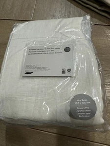 West Elm European flax Linen Pleated Drape  48x84" 1 panel Alabaster - Picture 1 of 1