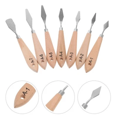  7 Pcs Spatule Pour Peindre Peinture Outils De À L'huile Supplies - Photo 1/4