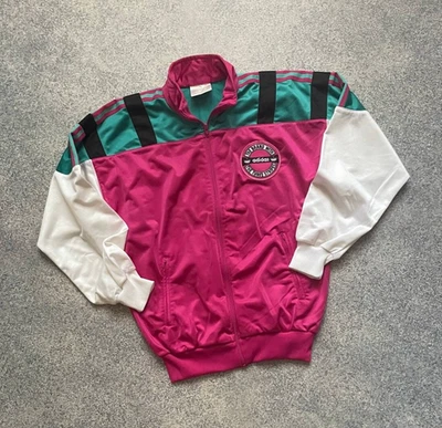 Chaqueta De Colección Adidas Originales Años 90 80 Track Top Cremallera Talla D4 S-M Rosa Foto 1 de 4