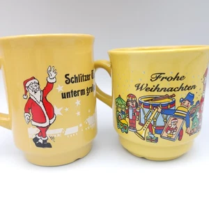 Tazas de Navidad Alemanas Tazas 8oz Feliz Navidad Juego de 2 Cascanueces de Santa Claus - Imagen 1 de 11