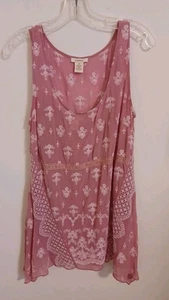 Sundance 100% Silk Rose Pink Embroidered Sleeveless Top M Camisole Liner Boho  - Picture 1 of 9