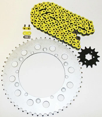 Yamaha 1991-1996 WR250 250 / 1987-1990 YZ250 cadena amarilla y piñón 13/52 116L Foto 1 de 4