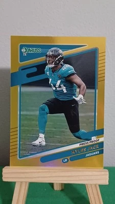 2021 Panini Donruss Premium Stock Press Proof Holo Gold Myles Jack #138 Jaguars  - Image 1 of 4