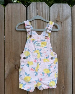 Oshkosh B'Gosh Baby Mädchen hellrosa zitronenmuster Baumwolle Overall - Bild 1 von 12