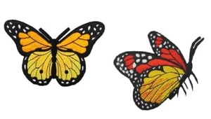 Monarch Butterfly Embroidered Iron On Sew On Jeans Dress Shirt Skirt Badge UK - Foto 1 di 6