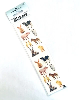 Baby Farm Animals Stickers Envelope Seals Planner Supply Papercraft Party Crafts - Image 1 of 2