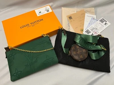 Louis Vuitton SKI Maxi Almohada Pochette Accesorios Negro Monograma Econyl Moneda Foto 1 de 4