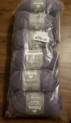 Patons Highland Bulky Yarn ~ 6 Pack Lavender 3.5 Oz - Image 1 of 2